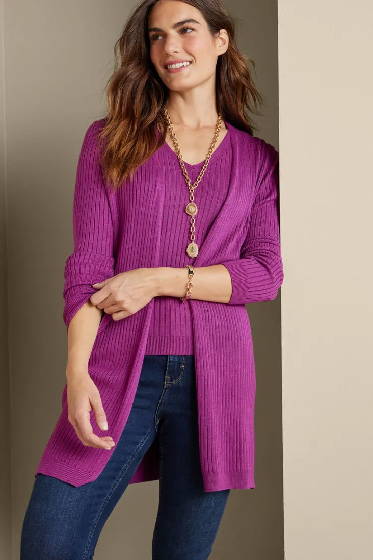 Best Soft Surroundings Soft Essential Ribbed Long Cardi
