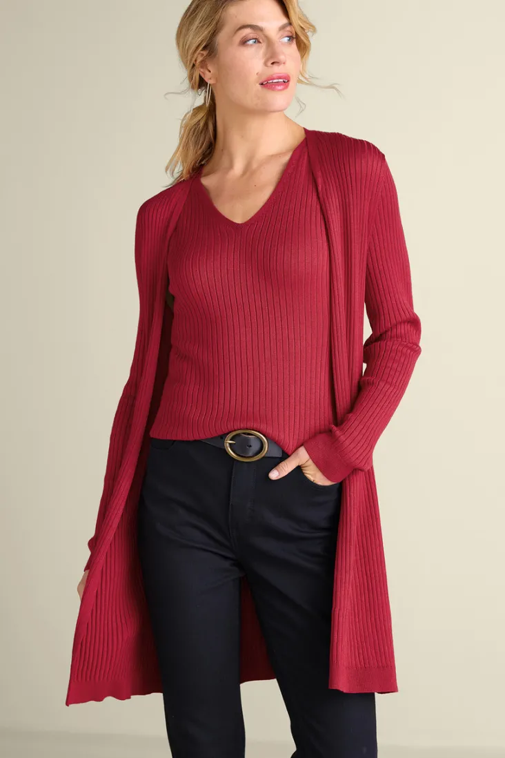 Best Soft Surroundings Soft Essential Ribbed Long Cardi
