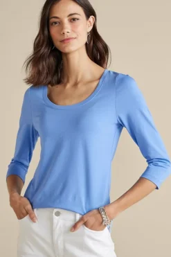 Soft Surroundings Soft Essential Supima 3/4 Sleeve Tee