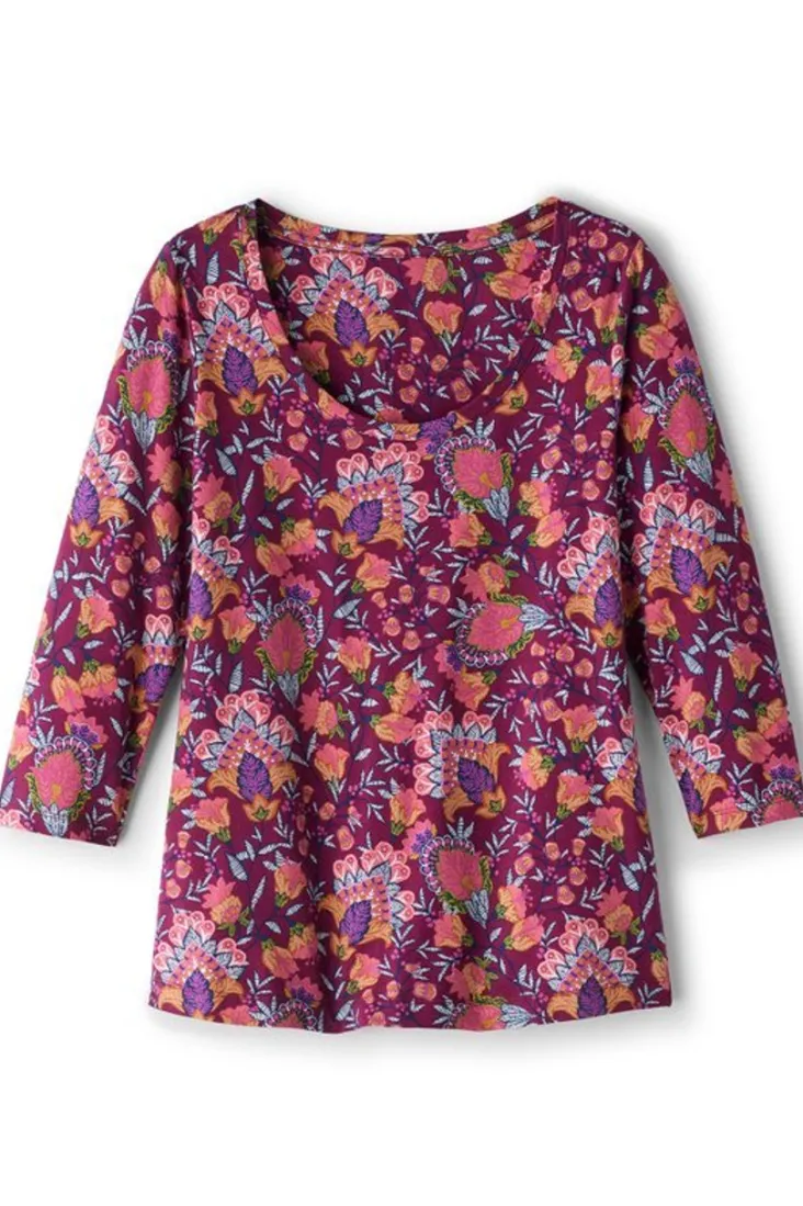 Soft Surroundings Soft Essential Supima 3/4 Sleeve Tee
