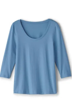 New Soft Surroundings Soft Essential Supima 3/4 Sleeve Tee I