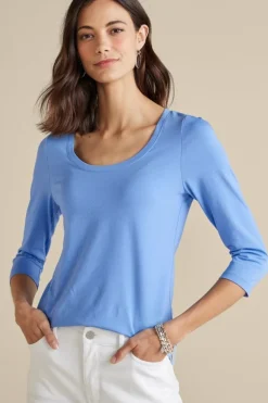 New Soft Surroundings Soft Essential Supima 3/4 Sleeve Tee I