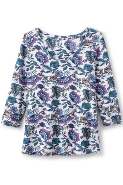 New Soft Surroundings Soft Essential Supima 3/4 Sleeve Tee I