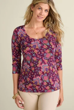 New Soft Surroundings Soft Essential Supima 3/4 Sleeve Tee I
