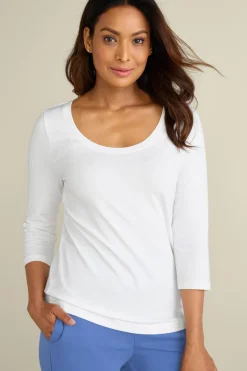 New Soft Surroundings Soft Essential Supima 3/4 Sleeve Tee I