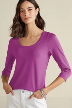 New Soft Surroundings Soft Essential Supima 3/4 Sleeve Tee I