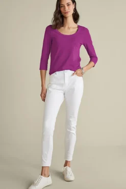 New Soft Surroundings Soft Essential Supima 3/4 Sleeve Tee I