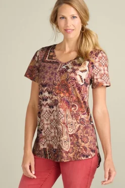 Discount Soft Surroundings Soft Essential Supima Isabel Short Sleeve Tunic
