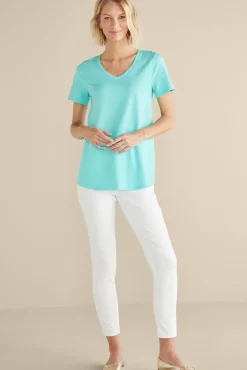 Discount Soft Surroundings Soft Essential Supima Isabel Short Sleeve Tunic
