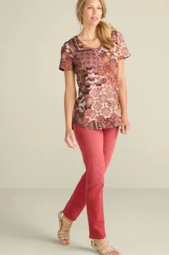 Discount Soft Surroundings Soft Essential Supima Isabel Short Sleeve Tunic