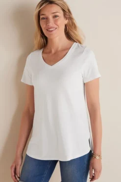 Discount Soft Surroundings Soft Essential Supima Isabel Short Sleeve Tunic