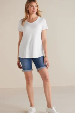 Discount Soft Surroundings Soft Essential Supima Isabel Short Sleeve Tunic