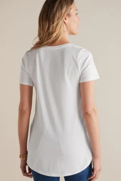 Discount Soft Surroundings Soft Essential Supima Isabel Short Sleeve Tunic