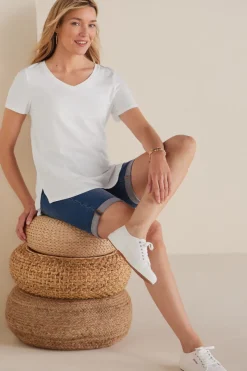Discount Soft Surroundings Soft Essential Supima Isabel Short Sleeve Tunic