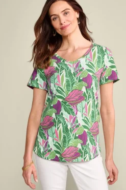 Discount Soft Surroundings Soft Essential Supima Isabel Short Sleeve Tunic