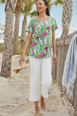 Discount Soft Surroundings Soft Essential Supima Isabel Short Sleeve Tunic