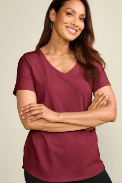 Discount Soft Surroundings Soft Essential Supima Isabel Short Sleeve Tunic