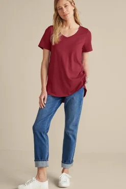 Discount Soft Surroundings Soft Essential Supima Isabel Short Sleeve Tunic
