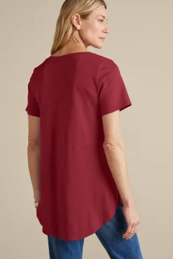 Discount Soft Surroundings Soft Essential Supima Isabel Short Sleeve Tunic