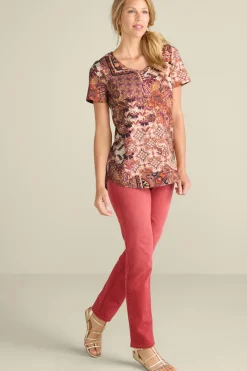 Discount Soft Surroundings Soft Essential Supima Isabel Short Sleeve Tunic