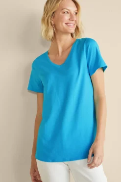 Discount Soft Surroundings Soft Essential Supima Isabel Short Sleeve Tunic