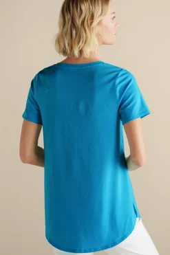 Discount Soft Surroundings Soft Essential Supima Isabel Short Sleeve Tunic