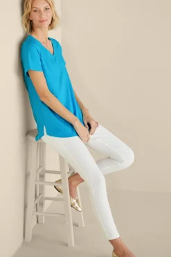 Discount Soft Surroundings Soft Essential Supima Isabel Short Sleeve Tunic