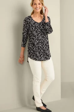 Discount Soft Surroundings Soft Essential Supima Isabel Long Sleeve Tunic