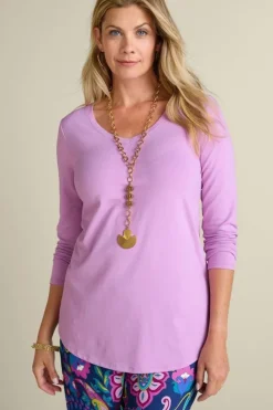Discount Soft Surroundings Soft Essential Supima Isabel Long Sleeve Tunic