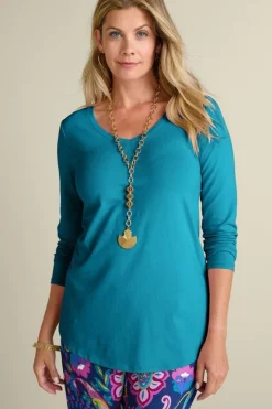 Discount Soft Surroundings Soft Essential Supima Isabel Long Sleeve Tunic