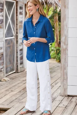 Hot Soft Surroundings Sonoma Linen Blend Wide Leg Pants