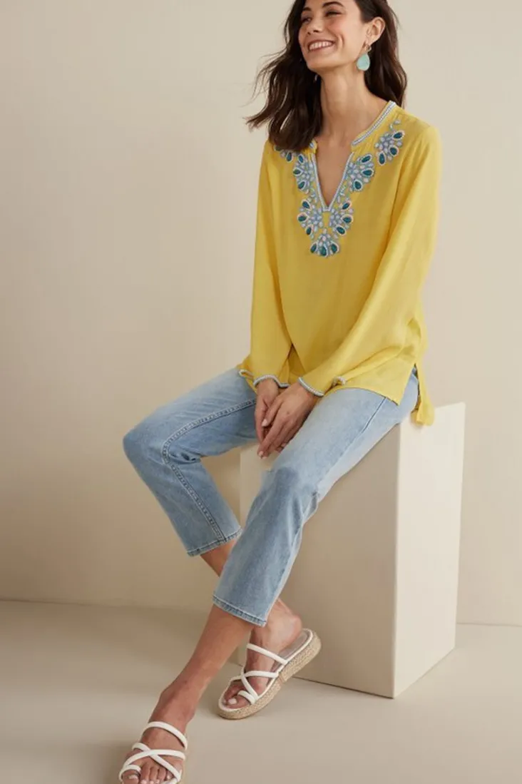 Best Soft Surroundings Soraya Embellished Tunic Sunstruck