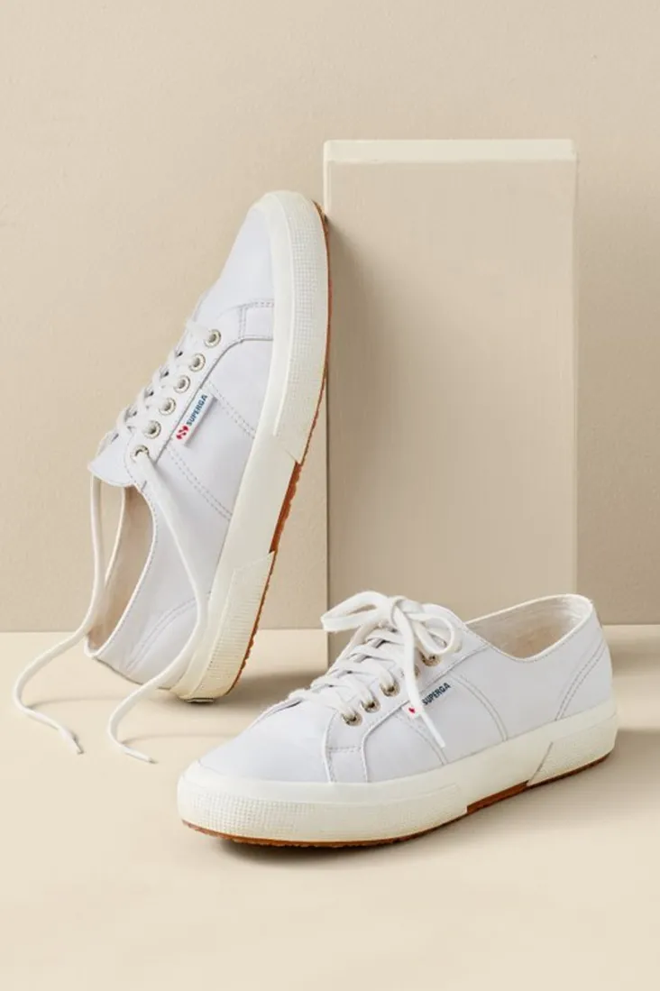 Outlet Soft Surroundings Superga Leather Sneaker OpticalWhiteFavorio