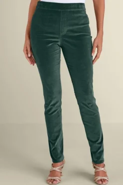 New Soft Surroundings Sutton Velveteen Pull-On Slim Leg Pants