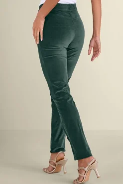 New Soft Surroundings Sutton Velveteen Pull-On Slim Leg Pants