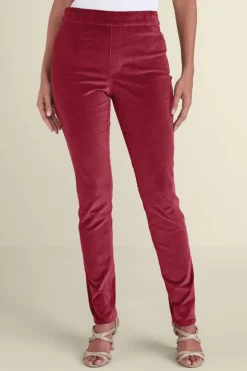 New Soft Surroundings Sutton Velveteen Pull-On Slim Leg Pants