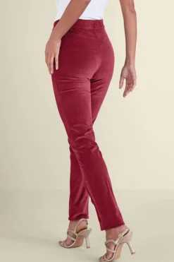 New Soft Surroundings Sutton Velveteen Pull-On Slim Leg Pants