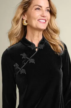Outlet Soft Surroundings Tai Velvet Tunic Black