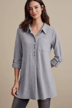 Outlet Soft Surroundings Take It Easy Top MediumHeatherGrey