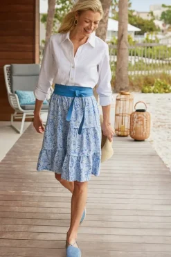 Clearance Soft Surroundings Talisa Linen Blend Skirt