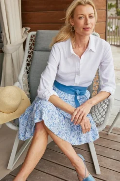 Clearance Soft Surroundings Talisa Linen Blend Skirt