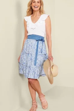 Clearance Soft Surroundings Talisa Linen Blend Skirt
