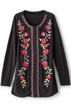 Online Soft Surroundings Talulla Embroidered Tunic BlackBeauty