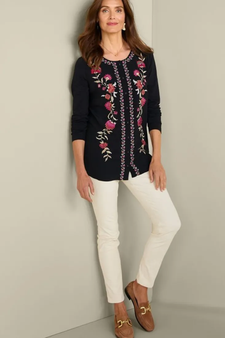 Online Soft Surroundings Talulla Embroidered Tunic BlackBeauty