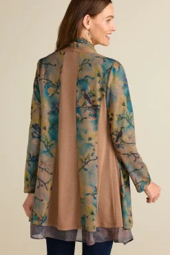 Clearance Soft Surroundings Tea Gardens Topper Brown/Teal