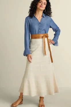 Clearance Soft Surroundings Terah Maxi Skirt AntiqueWhite