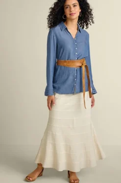 Clearance Soft Surroundings Terah Maxi Skirt AntiqueWhite