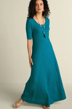 Discount Soft Surroundings Textured Short Sleeve Santiago Dress