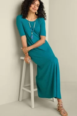 Discount Soft Surroundings Textured Short Sleeve Santiago Dress