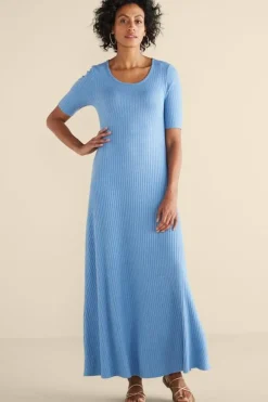 Discount Soft Surroundings Textured Short Sleeve Santiago Dress